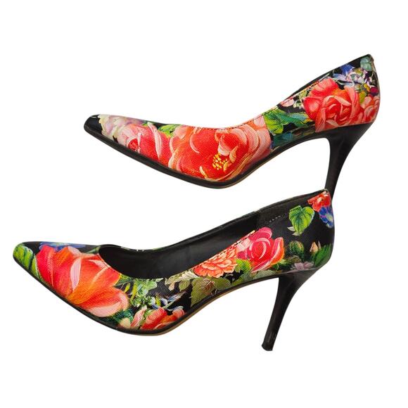 143 Girl 7.5 Women's Stilettoes Pump Flowers Shoe 3 1/2 Inch Heel 7 1/2 - Picture 4 of 8